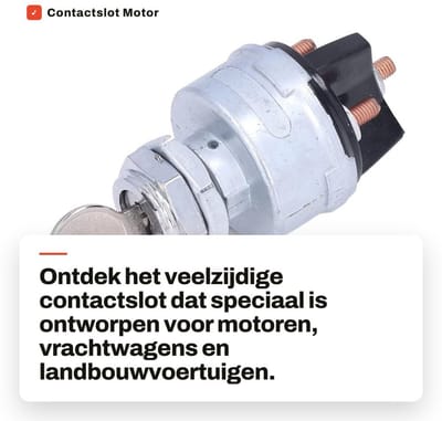 Dailygoods- Contactslot 4 Posities - Universele Startschakelaar - Geschikt voor Auto/Vrachtwagen - Inclusief 2 Sleutels - Hoogwaardige Componenten - Geschikt voor Landbouwvoertuigen - Ontstekingsschakelaar