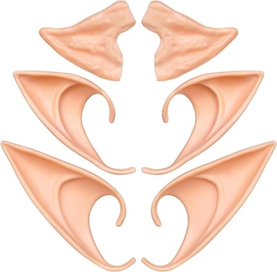 Pixie Elf Oren, 3 Pairs Latex Elf Oren, Zachte Puntige Goblin Oren, Elven Vampire Oren voor Live Broadcast, Alien Oren, Fee Oren voor Halloween en Kerst, Kostuum Accessoires voor Feestjes