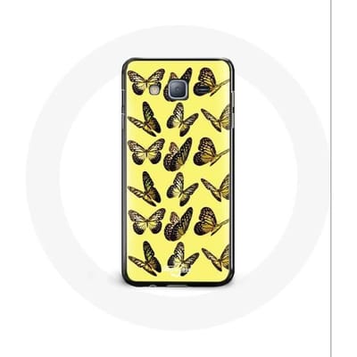 Coque - Samsung - Galaxy J3 2016 - Souple - Papillons - Jaune jaune