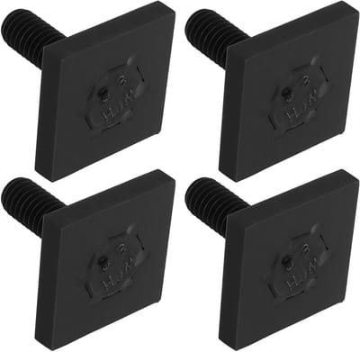Luggage Rack Rail T-Bolt Set voor Dakkoffer en Fietsendrager - 6x18mm/20x20x4mm Zwart, Duurzaam en Sterk