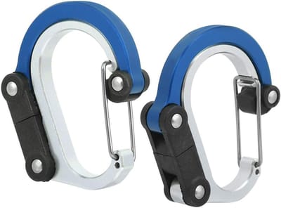 2-delige karabijnhaak, aluminium gesp Geschikt voor buitengebruik, multifunctionele snelsluitkarabijnhaak, voor voor kamperen en wandelen.