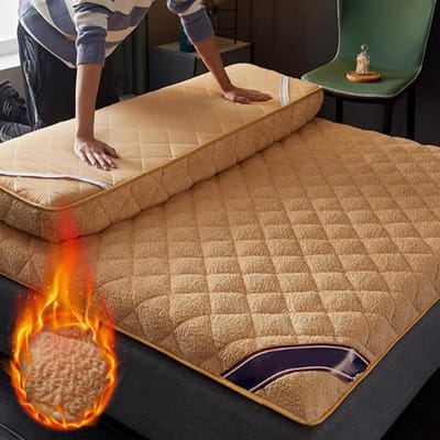 Japanse Vloermatras - Draagbare Futon - Comfortabel Slapen - Ruimtebesparend Opvouwbaar - 180x200cm - Oranje