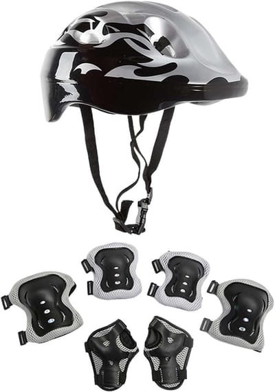 Beschermingsset Kinderen - Valbescherming Set - Buiten Sporten - Ademend en Comfortabel - 7 Delige Set - Zwart