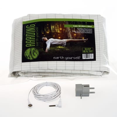 Aardingslaken voor 2 personen - 180x200 cm - Hoeslaken - incl. 5m kabel en aardingsstekker - 2-persoons laken - Aarding.org