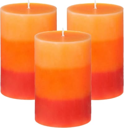 Atmosphera Geurkaars Nina - 3x stuks - Tropisch fruit - 45 branduren - 7 x 10 cm