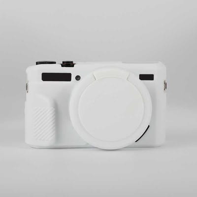 LISM-Cameratas Geschikt voor G7X Mark II, beschermhoes Geschikt voor Canon Powershot G7X Mark II digitale camera, verwijderbare siliconen lensdop, zachte rubberen beschermhoes voor de camera - wit.