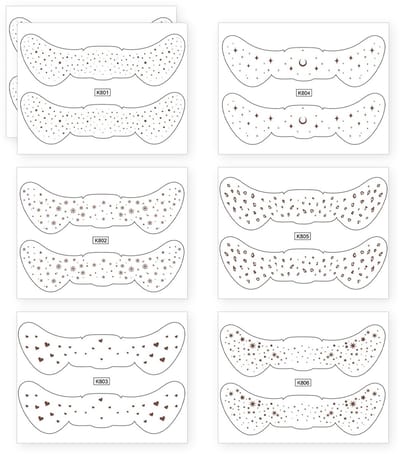 Dailygoods- Sproeten Stickers - Make-up Stickers - Zomersproeten Tattoo Stickers - 7 Stuks - 15 x 21 cm - Geschikt voor Feesten
