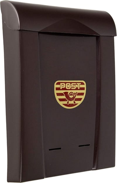 Brievenbus Kunststof - Postbus Buiten - Post Ontvangen - Weerbestendig Roestvrij - A4 40x28x8 cm - Bruin