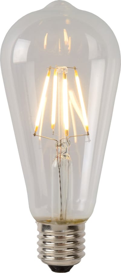 Lucide ST64 Class B - Filament lamp - Ø 6,4 cm - LED Dimbaar - E27 - 1x7W 2700K - Transparant