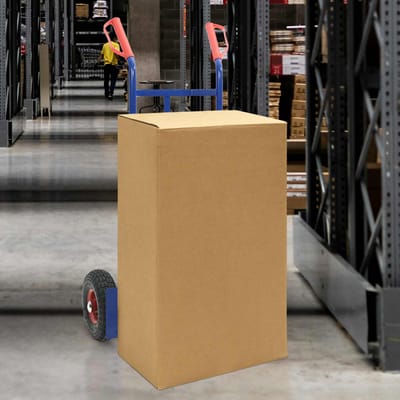 vidaXL - Uittrekbare - Handwagen - Blauw - en - Rood - 57 - x - 46 - x - 113 - cm - Staal