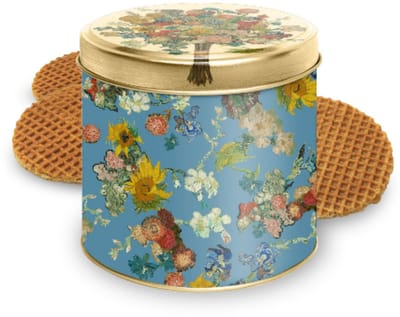 Stroopwafel Blik Van Gogh - Flowers - Inclusief Stroopwafels