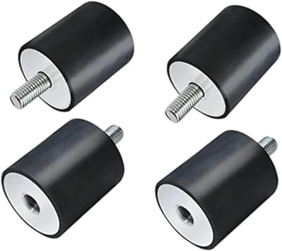 Rubberen Schokdempers - Trillingsisolatie Pads - Plaatverdichter Onderhoud - Robuuste Constructie - 4 Stuks - Zwart