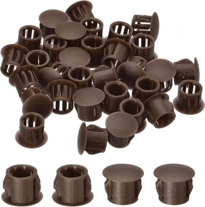 Afdekkapjes voor boorgaten - Nylon blindstop - Meubels afwerken - Klikvergrendeling ontwerp - 58 stuks - Bruin