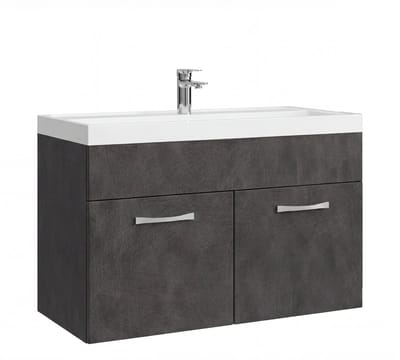 Badplaats Badkamermeubel Set Paso 01 80 x 40 cm – Donker Grijs – Badmeubel met Wastafel