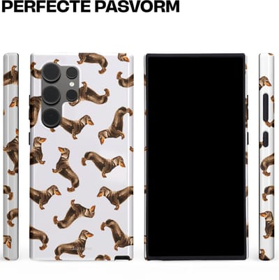Casetastic Hoesje Geschikt voor Samsung S24 Ultra - Stijlvolle Beschermende Duo-layer Case - Teckel Twister