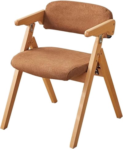 Vouwstoelen met kussen - Comfortabele stoelen - Ruimte besparen - Gevoerd en duurzaam - 89 cm hoog - Bruin