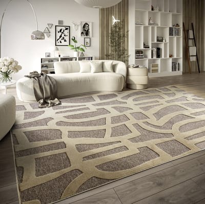 Flycarpets Villeroy & Boch - Laagpolig Vloerkleed - Therese - Grijs / Beige - 160x230 cm