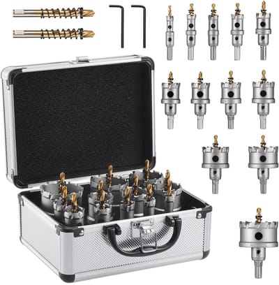 Dailygoody - Metalen Gaatjeszaag Set - 12-delige Set - Industrieel Kwaliteit - Diverse Maten - Perfect voor Metaal, Hout en Kunststof - Inclusief