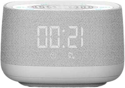 Geluidsmachine - Slaaphulp Witte Ruis - Ontspanning en Slaap - Draadloos en Draagbaar - 9.5 cm - Zwart Wit