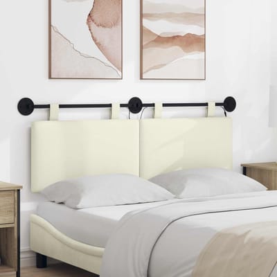 vidaXL - Hangend - hoofdbord - Crèmekleurig - Corduroy - stof