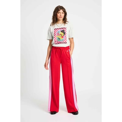 POM Amsterdam Pants - Colourblock Chili Red Maat: 40 | Joggingbroeken Outlet | Dames | Rood
