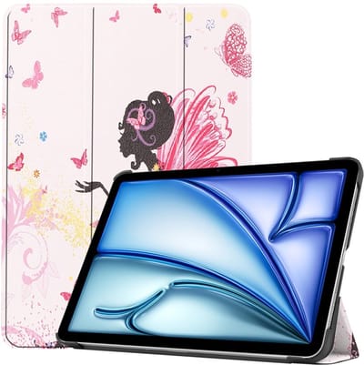 Coverup Tablethoes geschikt voor iPad Air 11 (2024/2025/2026) Hoesje - Tri-Fold Book Case met Wake/Sleep - Meisje