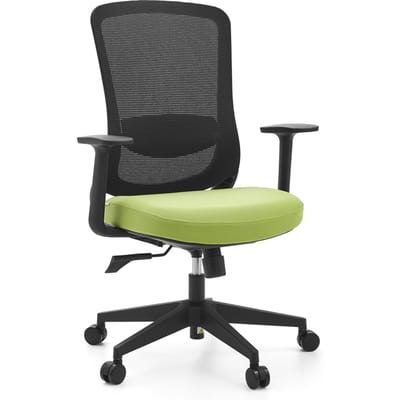 Bureaustoel / draaistoel SEDITO Zitting stof / rugleuning netstof zwart / groen hjh OFFICE