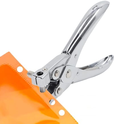 Dailygoods- Gatstans met scherpe meskern - Enkele Gatboor - Verchroomd Ijzer - Diameter 7 mm - Invoerdiepte 22 mm - Afmetingen 16,5 x 9 x 4,5 cm