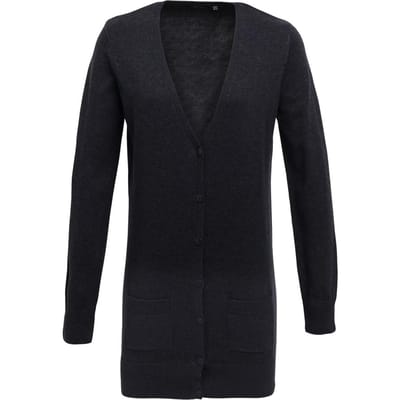 Premier Dames/Dames Longline V Hals Vest (Houtskool)