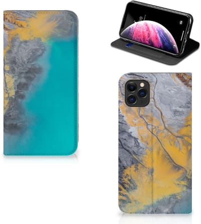 Apple iPhone 11 Pro Max Standcase Marble Blue Gold