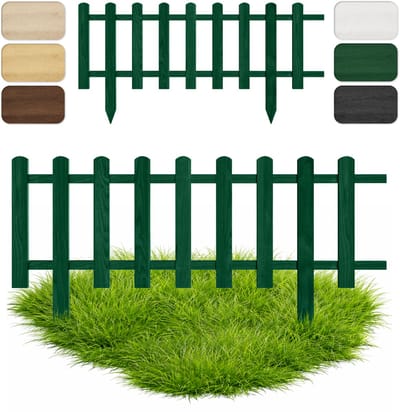 Floranica Perkhekje Tuinhek Grenen tuinhek Gazonrand 40 x 100 cm Groen Houten Sierhekwerk Decoratief Borderrand Tuinaanleg