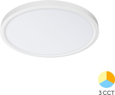 JADE - LED Plafondlamp - Keuken Woonkamer Ø30 - 26W - CCT Aanpasbaar kleuren - 3000K-4000K-6000K - Mat Wit - Opbouw - Rond - IP20