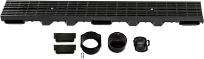 Afwateringsgoot set - Goot regenafvoer - Wateroverlast voorkomen - Modulair plug-in systeem - 1 meter - Zwart
