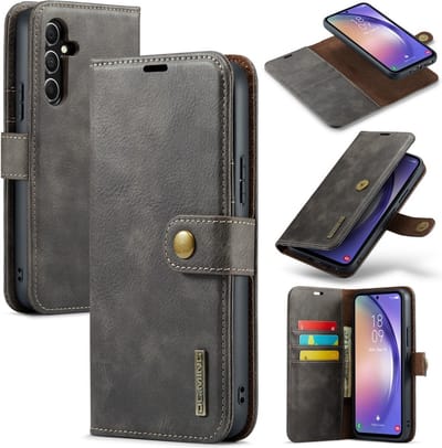 DG.MING Hoesje - Geschikt voor Samsung Galaxy A54 Hoesje - DG.MING 2-in-1 Book Case & Back Cover - Grijs