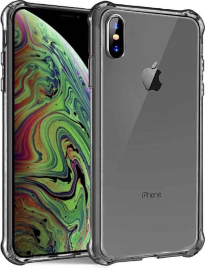 Smartphonica iPhone Xs Max transparant siliconen hoesje - Zwart geschikt voor iPhone Xs Max