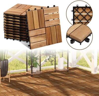 Akazienhout Klik Terrastegels 30x30cm 44 Stuks 4m² FSC-gecertificeerd