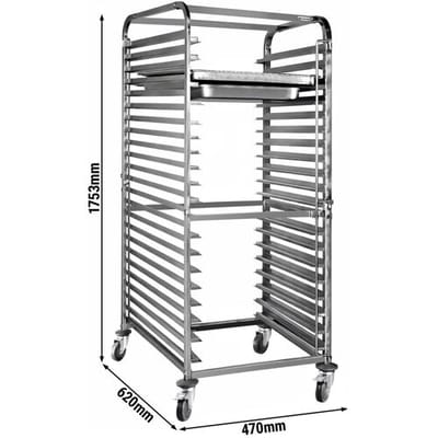 GGM Gastro Tablettwagen - für 18 Tabletts GN 1/1 & EN 600x400 Zilver