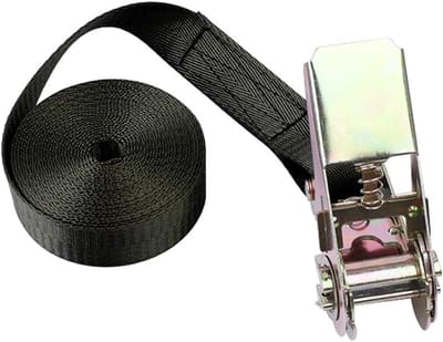 Spanbanden met gesp - Sjorbanden lading - Vastzetten lading - Hoge breeksterkte - 25mm breed 6m - Zwart