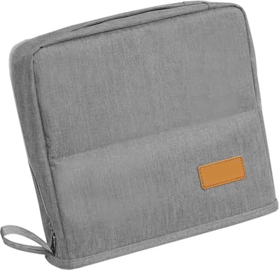 Grote Pennen Etui - Opbergtas Briefpapier - School Kantoor - Waterafstotend Oxford - 22 Cm Groot - Lichtgrijs