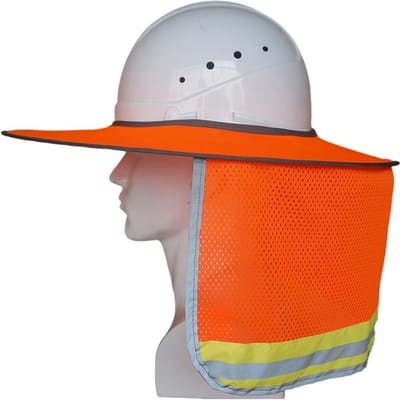 Le bord du casque de protection solaire convient au casque de protection solaire de sécurité réfléchissant pour les chantiers de construction orange