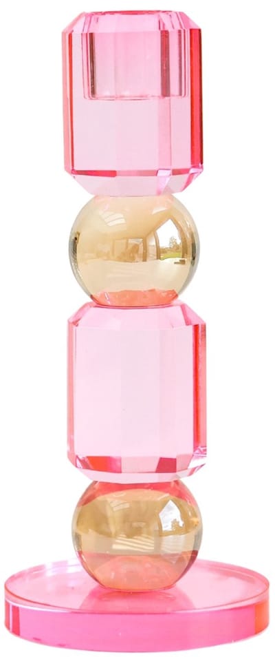 Glazen Kandelaar Roze - Crystal Sparkle - Aifcandles