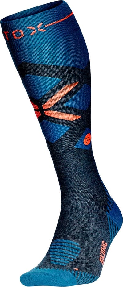 STOX Energy Socks Skisokken Heren - Compressiekousen - Merino Wol Sokken Groen - Ski & Snowboard Compressie Sokken - Maat M: 40-44 - 1 Paar