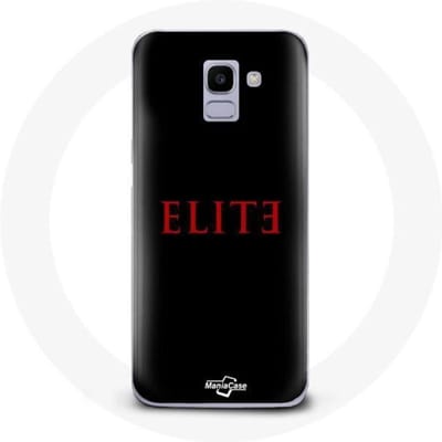 Coque - Samsung - Galaxy J6 2018 Elite - Souple - Logo Rouge - Protection Synthétique noir