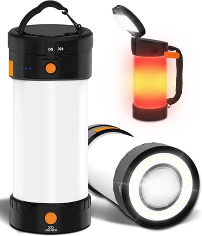 Camping Lantaarn - Draagbare Lamp - Buiten Verlichten - Antireflectie Licht - 8.9 x 8.8 x 21 cm - Wit
