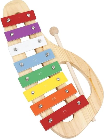 Xylofoon Met Noten - Percussie Instrument - Muziek Leren - 8 Gekleurde Toetsen - Inclusief Hamer - Multicolor