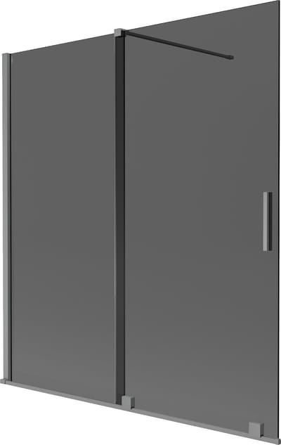Mexen Velar badwand 2-delige schuifbare 150 x 150 , grafiet, gun metal - 896-150-000-41-95