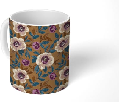 Mok - Koffiemok - Floraal - Stilleven - Kleurrijk - Mokken - 350 ML - Beker - Koffiemokken - Theemok