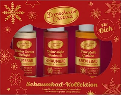 Kerst Geschenkset Badschuim - Dresdner Essenz | 3-delig - Winter Gift Set - Kerstcadeau - Kerst Giftset - Vegan Badproducten Giftset