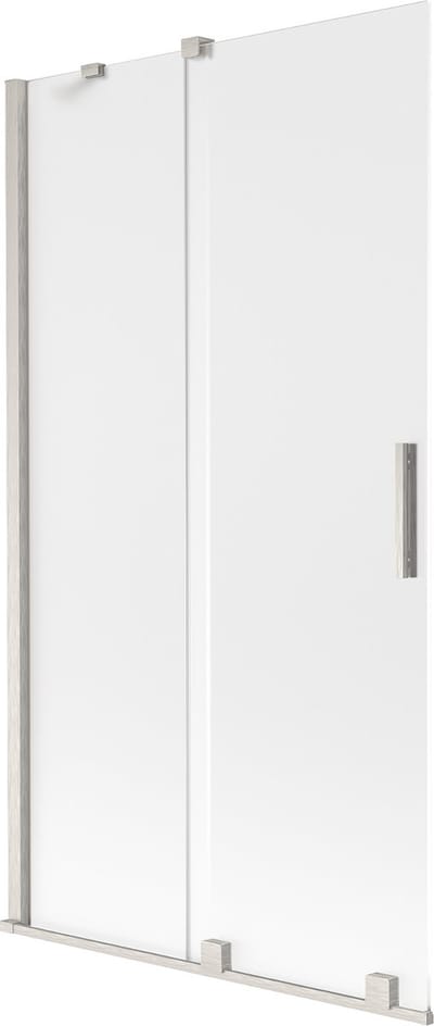 Mexen Velar badwand 2-delige schuifbaar 100 x 150 cm, matglas, geborsteld nikkel - 896-100-000-31-97