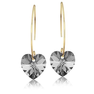 Montebello Oorbellen Pippa HG111 - Swarovski Hart - 925 Verguld Zilver - Ø14mm - 40mm